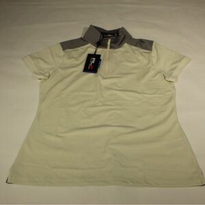 RLX Ralph Lauren Women’s Polo Shirts Cream And Gray Small MSRP 110